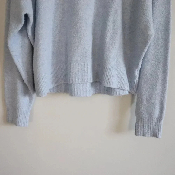 H&M‎ Blue Women's Oversized Small Wool Knit Stretch Crewneck Long Sleeve Sweater - Picture 7 of 9